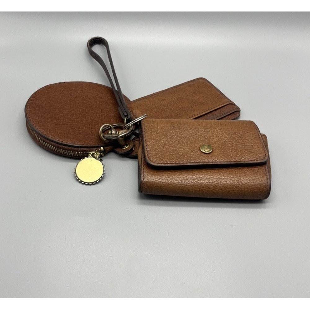 Fossil‎  Rio 3-in-1 Women's Brown Leather Wallet Key Chain Change Holder